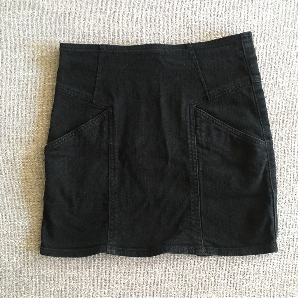 Black denim skirt